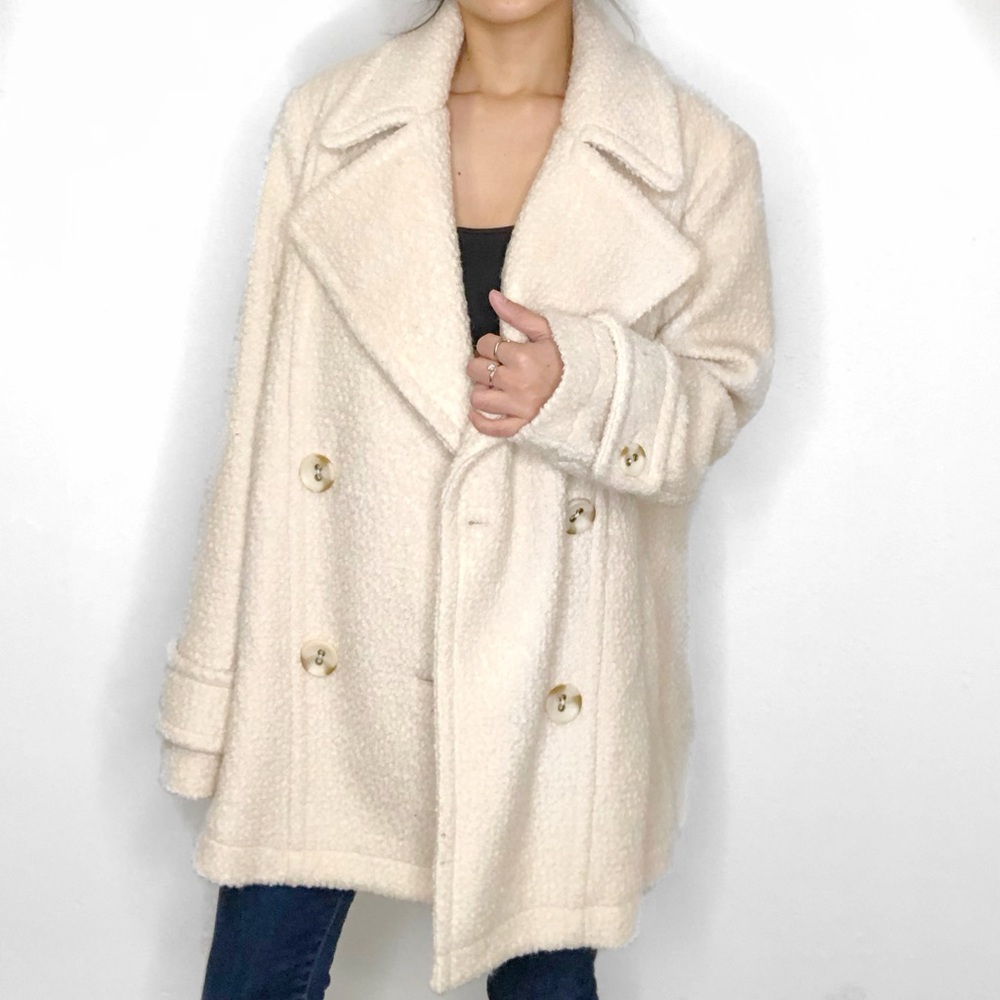 Free People Harnie Collar Oversized Peacoat Wheat